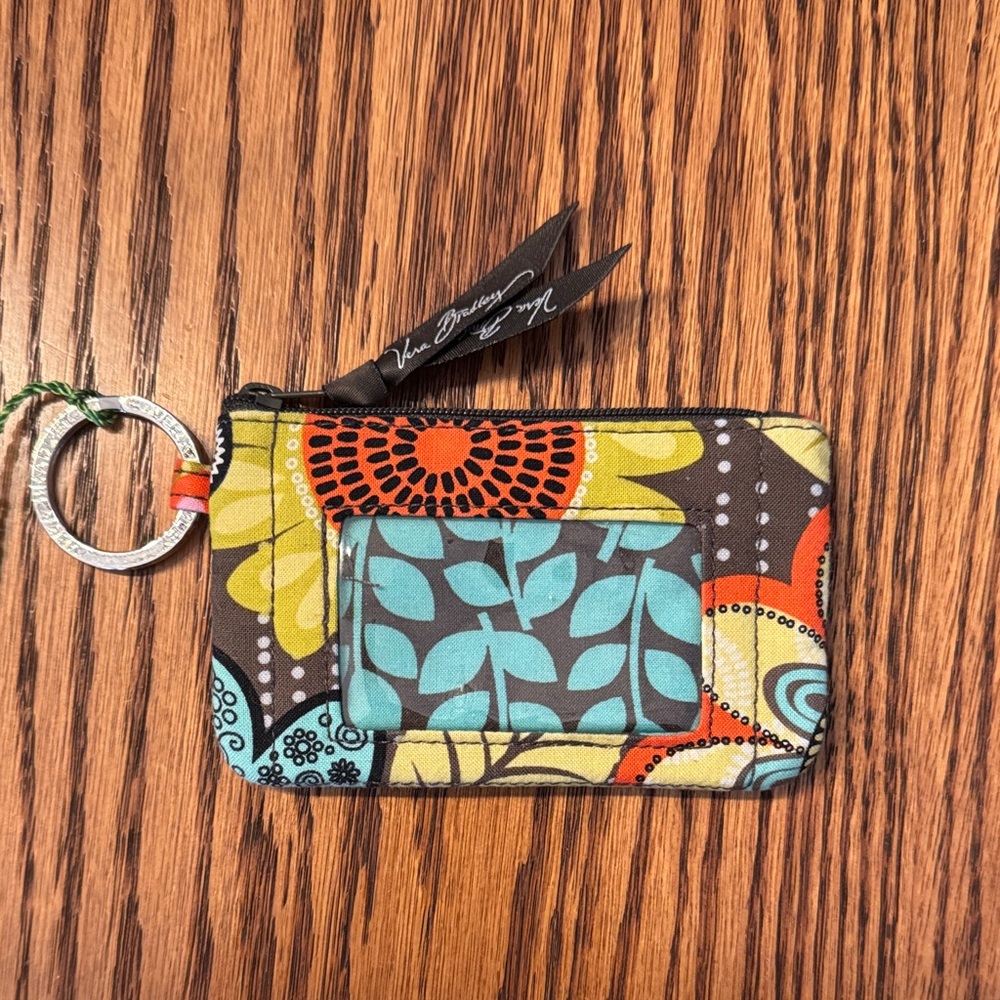 Vera Bradley Vibrant Floral ID Keychain Wallet